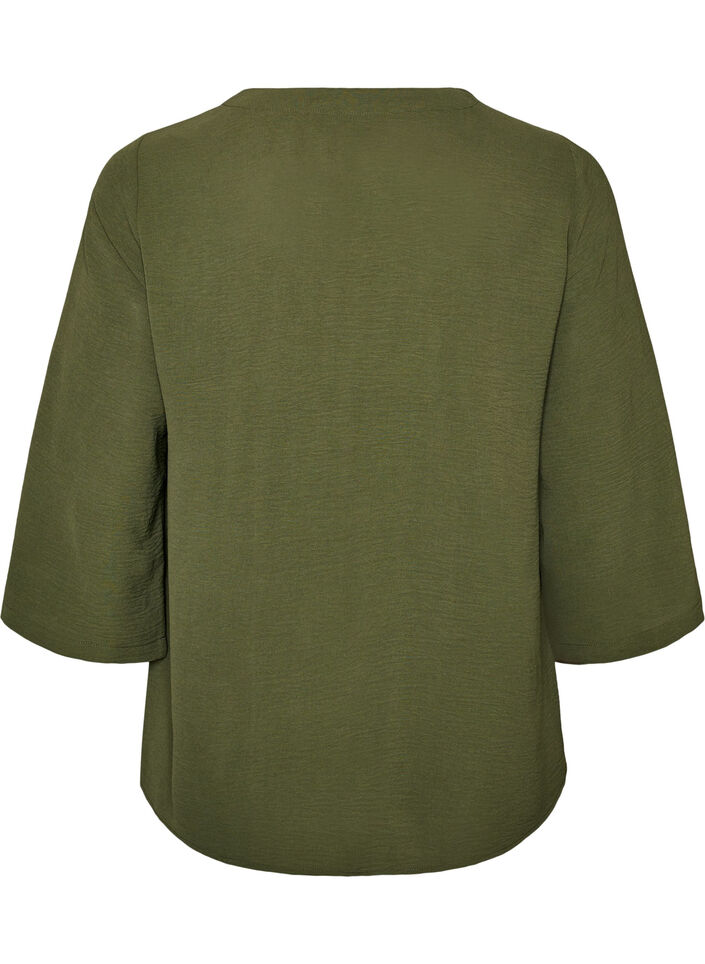 Blouse with 3/4 sleeves, Green, Packshot image number 1