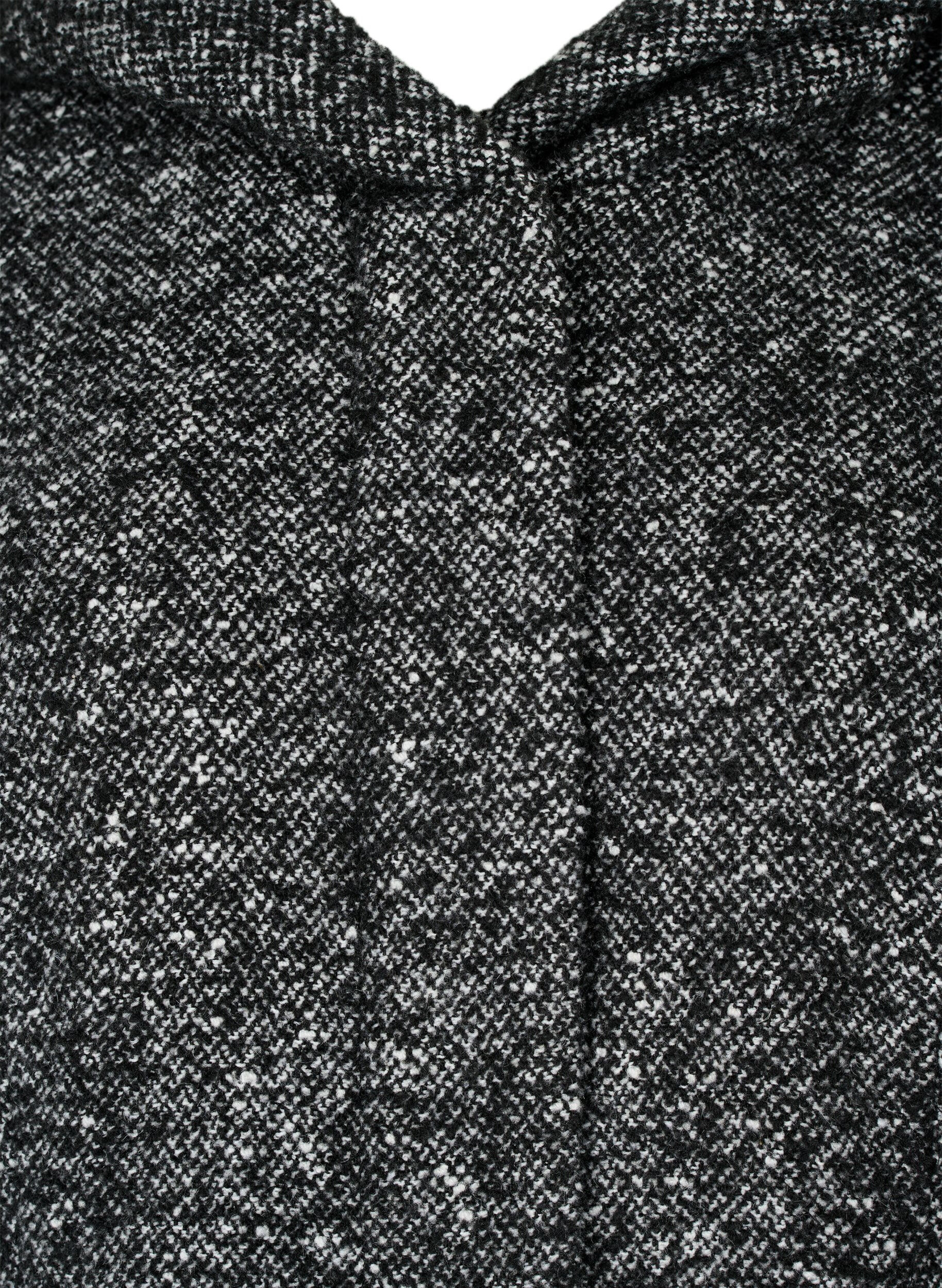 Zizzifashion Boucl&eacute; coat with wool, Black Mel., Packshot image number 2