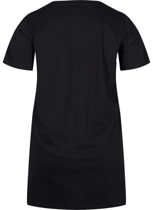 Long cotton t-shirt with short sleeves, Black Tiger, Packshot image number 1