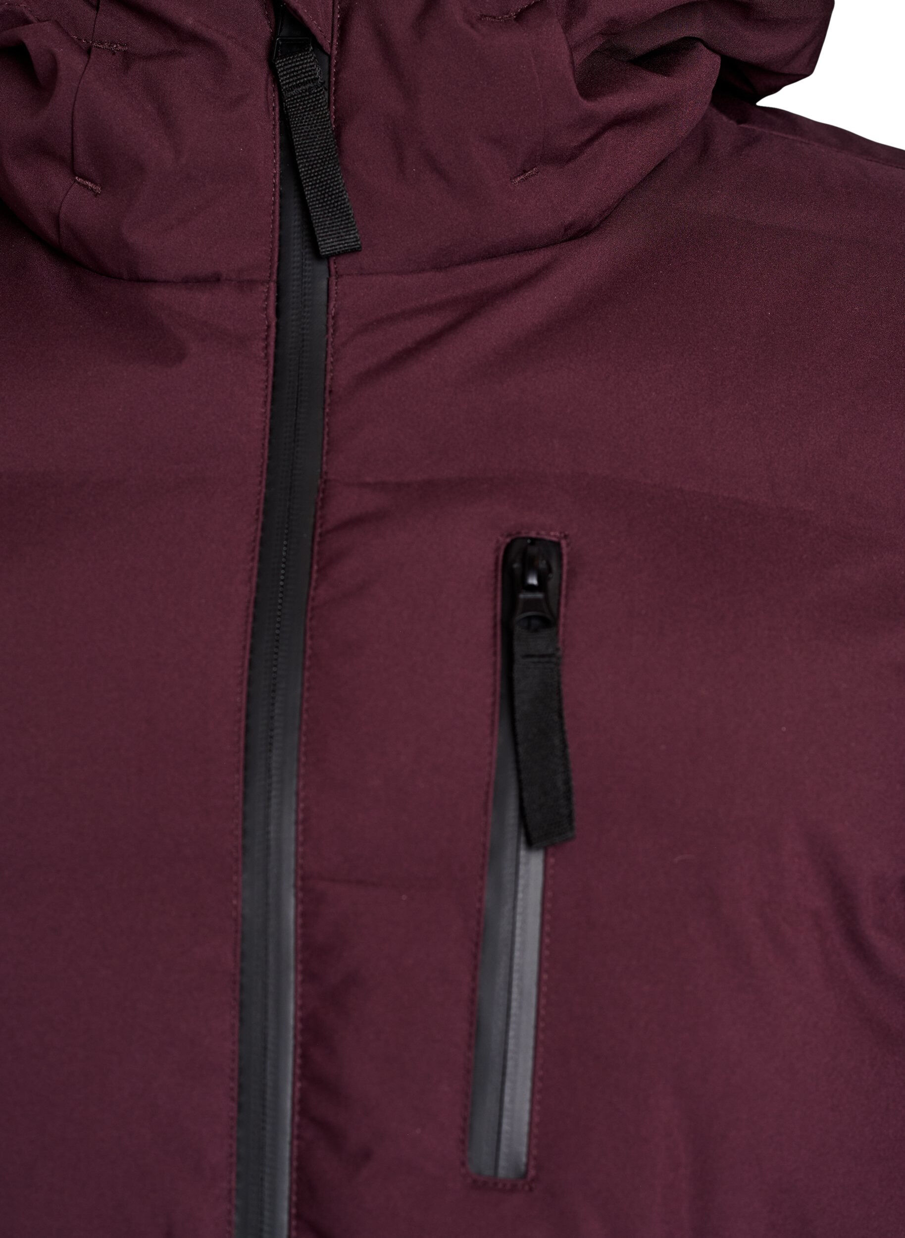 ZizzifashionPuffer coat with hood and pockets, Dark Bordeaux, Packshot image number 2