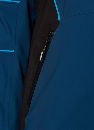 Waterproof ski jacket with a hood , Blue Comb, Packshot image number 3