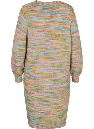 Long patterned knit cardigan in cotton blend, Multi Color, Packshot image number 1