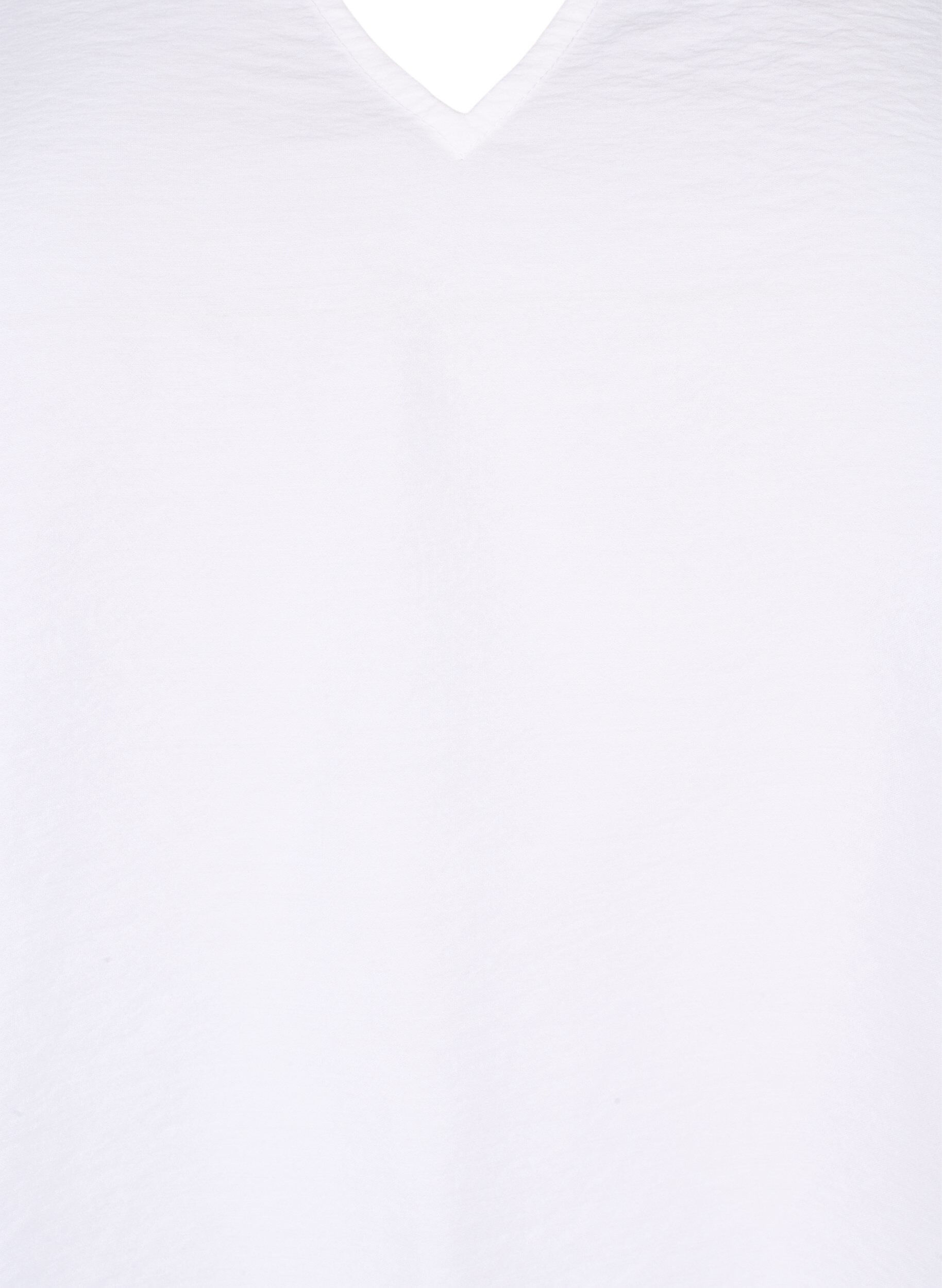 Zizzifashion Short sleeve viscose blouse with embroidery, White, Packshot image number 2