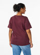 Basic V-neck T-shirt in organic cotton, Dark Bordeaux, Model image number 2
