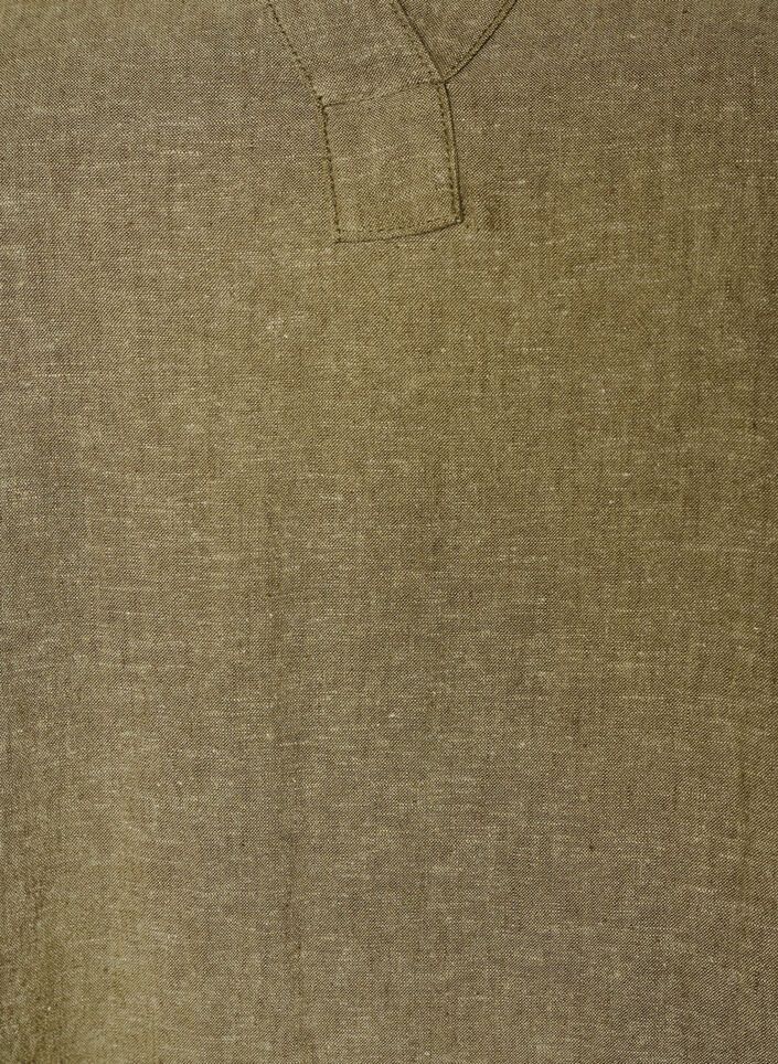 Midi dress in linen and viscose with 1/2 sleeves, Green, Packshot image number 2