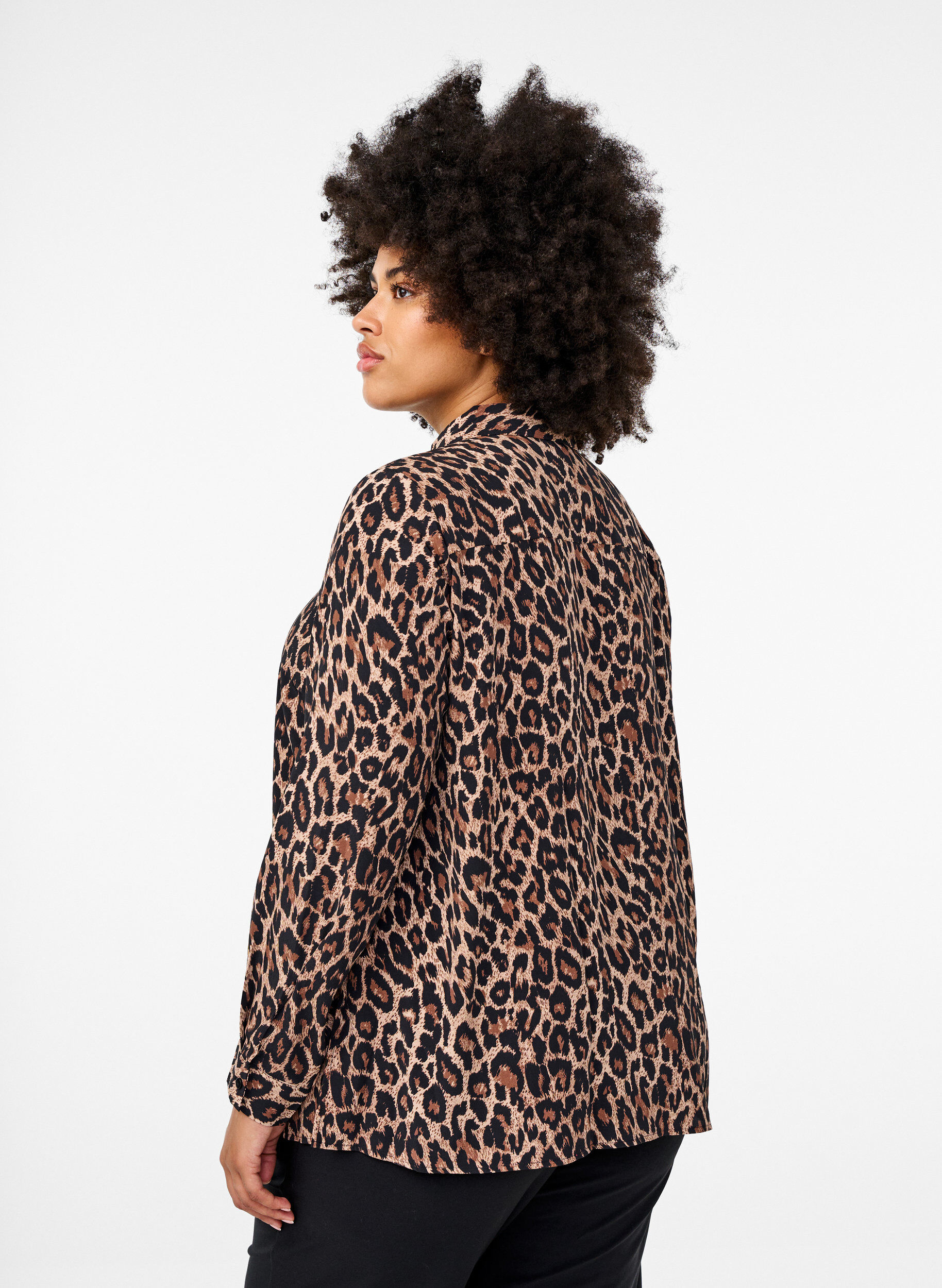 Zizzifashion Leopard print shirt, Brown, Model image number 2
