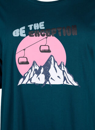 Printed cotton t-shirt, Deep Teal/Sea Pink, Packshot image number 2