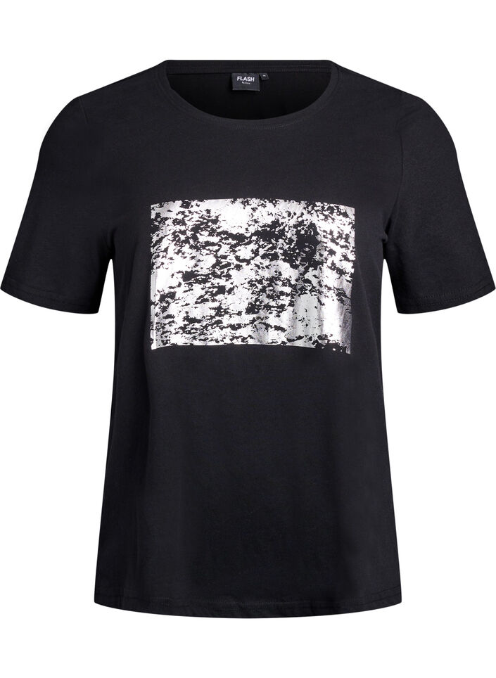 FLASH - T-shirt with print, Black, Packshot image number 0