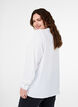 Long-sleeved shirt blouse with V-neck, Bright White, Model image number 1