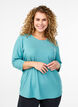 Sports top with 3/4 sleeves, Blue, Model image number 0