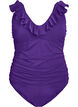 Swimsuit with ruffles and removable padding, Purple, Packshot image number 0