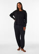 Cardigan in organic cotton with eyelet embroidery, Black, Model image number 1