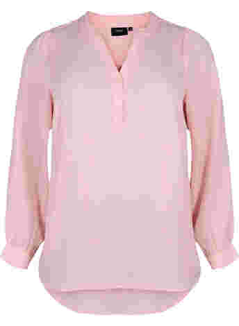 Long-sleeved blouse with v-neck