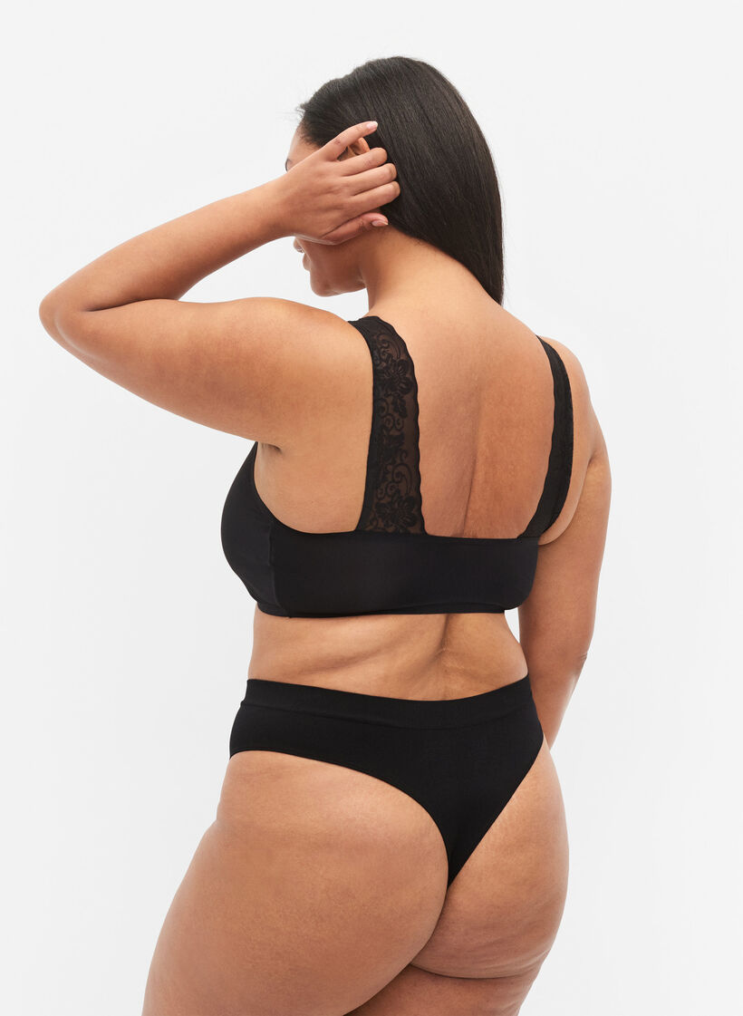 2-pack basic thong with regular waist, Black, Model image number 1