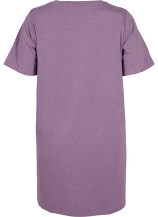 Melange t-shirt nightdress with short sleeves, Vintage Violet Mel., Packshot image number 1