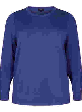 	 Knitted viscose top with long sleeves
