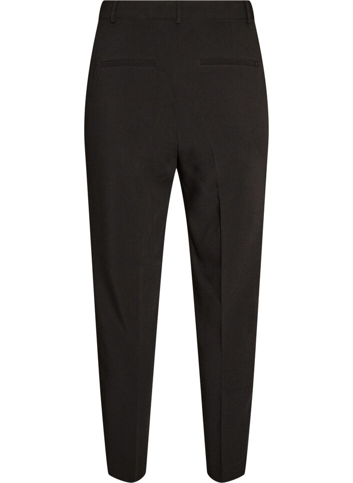 Tailored trousers with a high waist and pressed creases, Black, Packshot image number 1