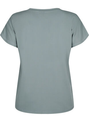 Loose training t-shirt with v-neck, Balsam Green, Packshot image number 1