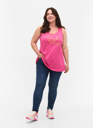 Cotton top with a-shape, Shocking Pink BEACH, Model image number 2