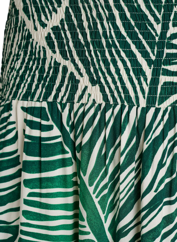 Viscose maxi skirt with smocking, Green, Packshot image number 2