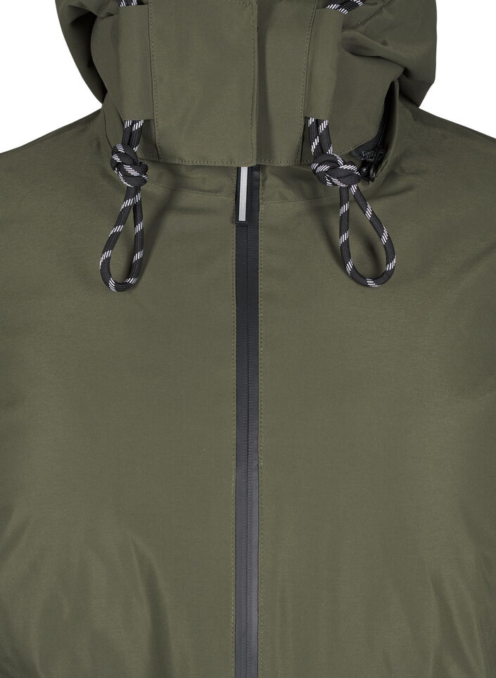 Practical winter jacket with hood and pockets, Green, Packshot image number 2
