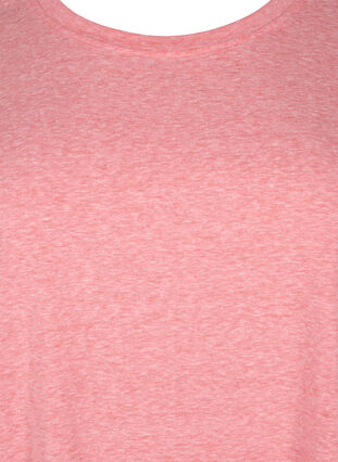 Melange t-shirt with short sleeves, Living Coral Mel., Packshot image number 2