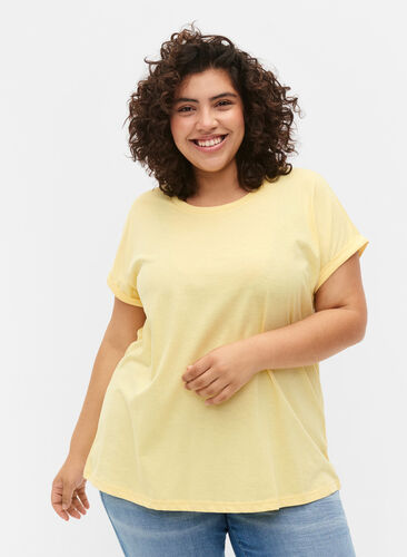 Short sleeved cotton blend t-shirt, Popcorn, Model image number 0