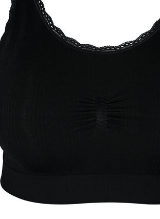 Soft, lace trim bra, Black, Packshot image number 2