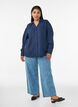 Loose shirt with V-neck, Blue, Model image number 1