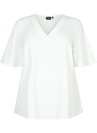 Short-sleeved blouse with an A-shape