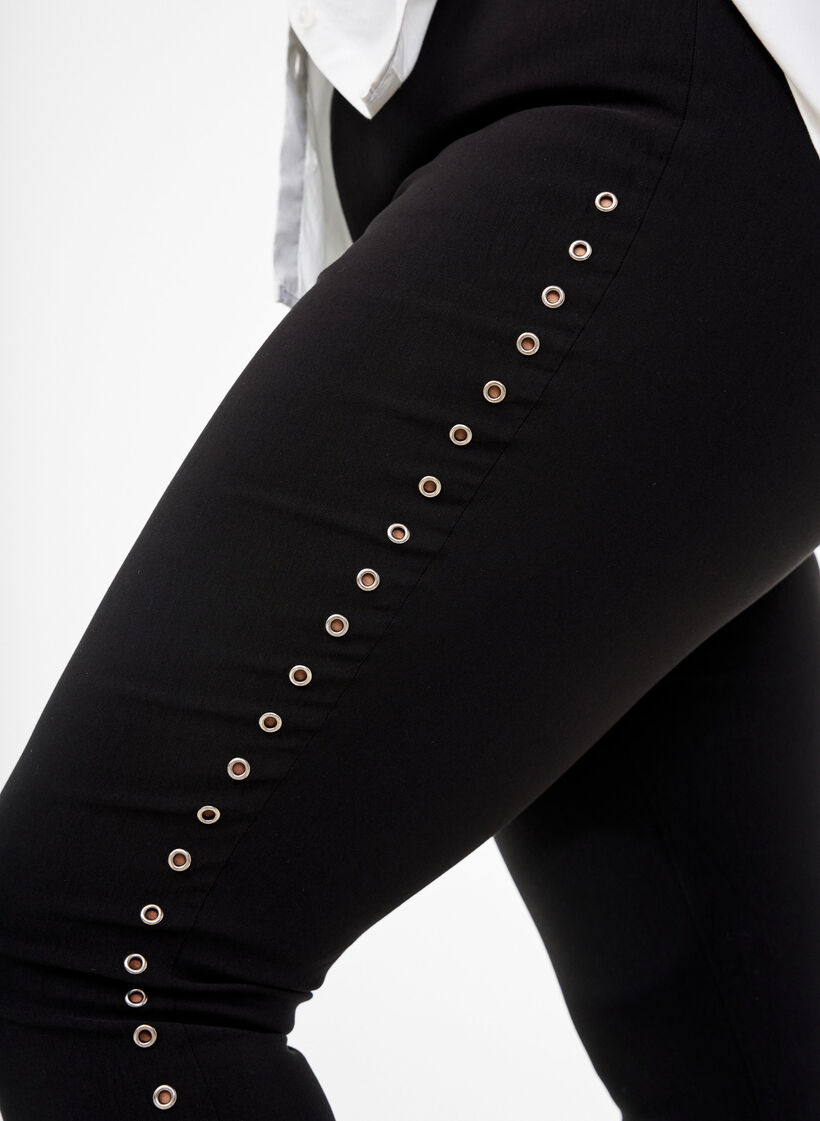 Leggings with eyelets, Black, Model image number 3