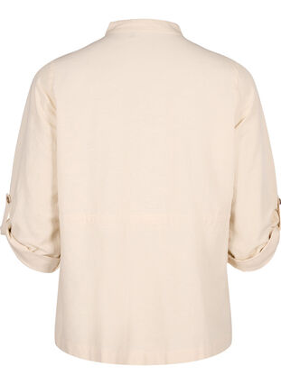 Linen blend shirt with pockets, Sandshell, Packshot image number 1