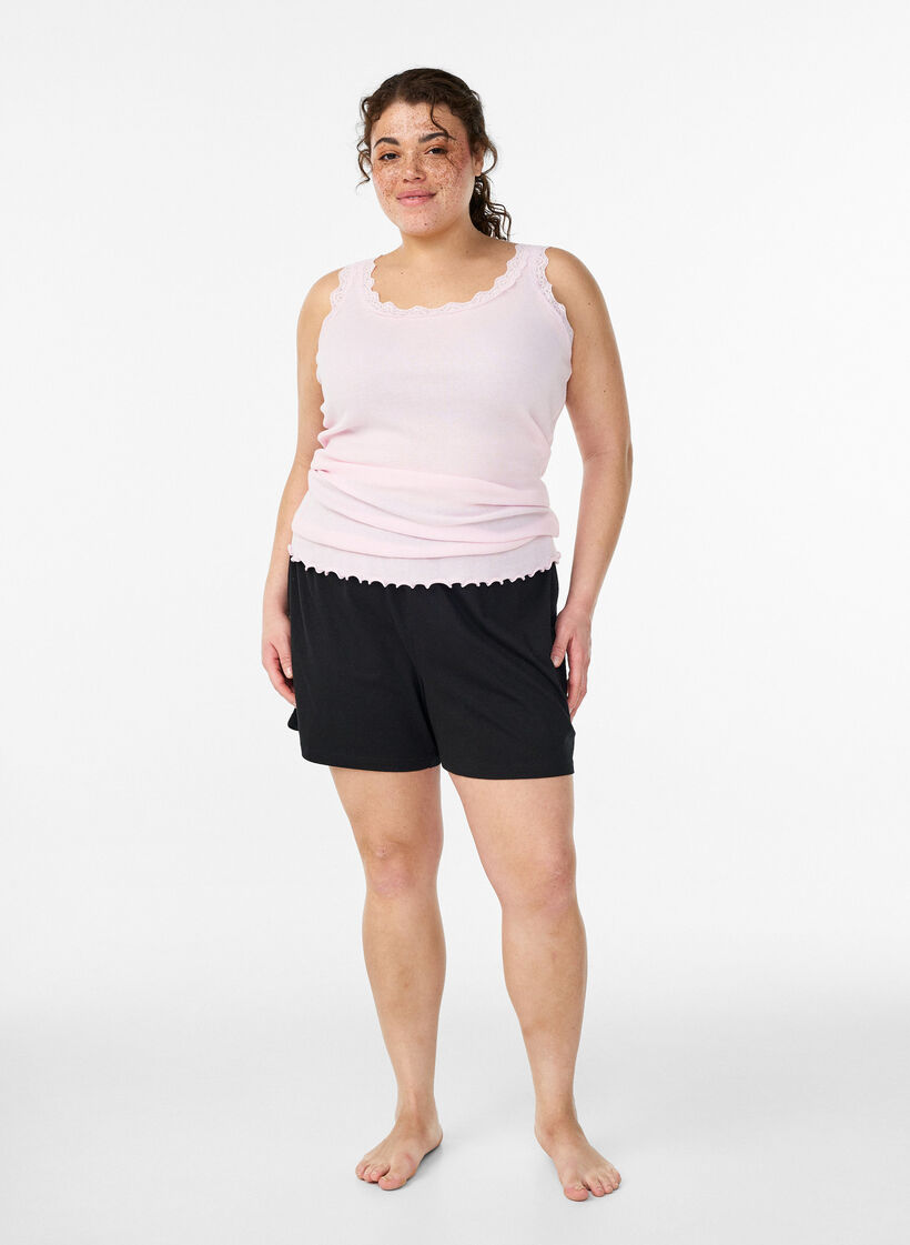 Top with lace trim, Rose, Model image number 1