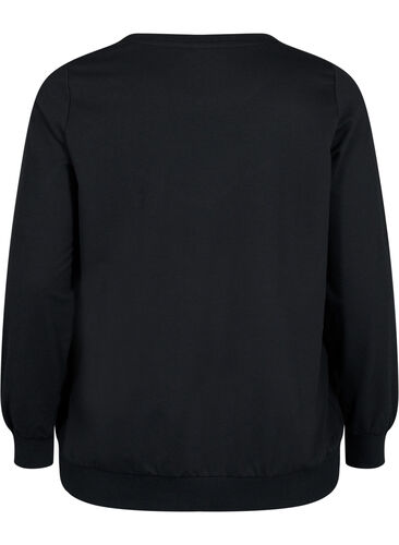 Sweatshirt with lace, Black, Packshot image number 1