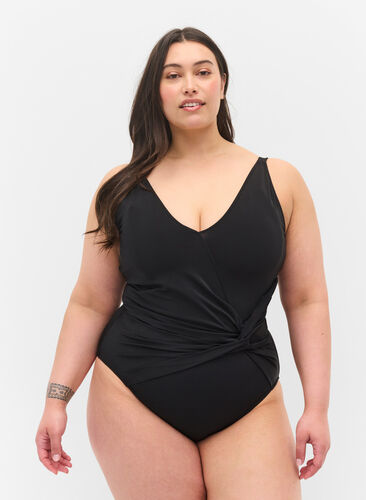 Lightly padded swimsuit, Black, Model image number 0