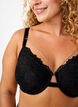 Full coverage lace bra with chain detail, Black, Model image number 2