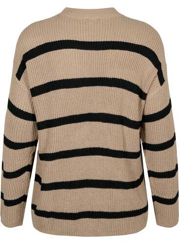 FLASH - Striped Knit Sweater, Fungi/Black Stripe, Packshot image number 1