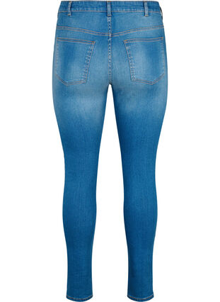 Super slim Sanna jeans with destroy, Blue denim, Packshot image number 1