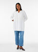 Cotton muslin tunic with broderie anglaise, White, Model image number 1