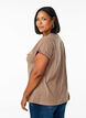 Short-sleeved t-shirt in a cotton blend, Brown, Model image number 2