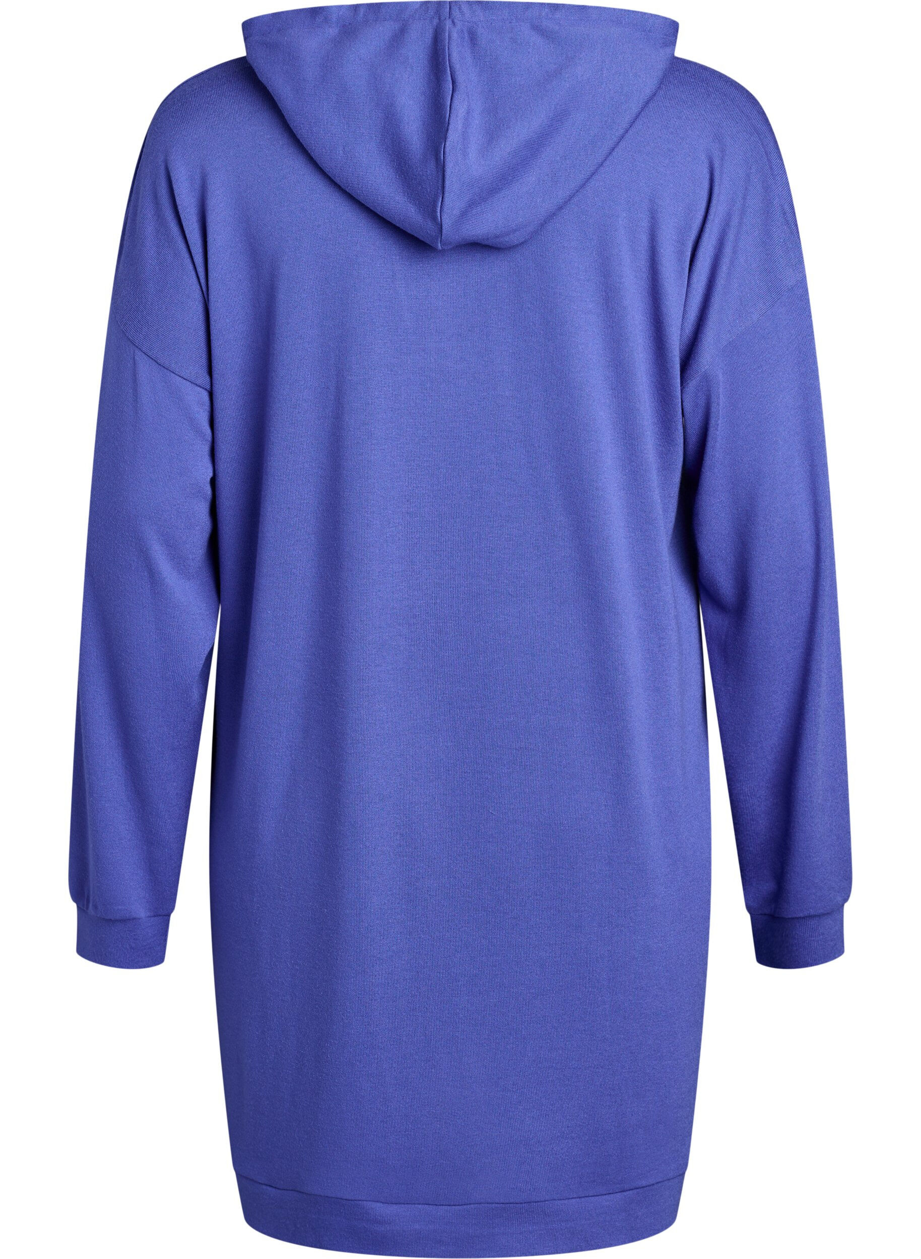 Zizzifashion Short hoodie dress with a kangaroo pocket, Blue, Packshot image number 1