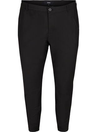 Classic ankle-length trousers with high waist, Black, Packshot image number 0
