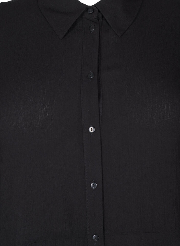 Midi shirt dress with short sleeves, Black, Packshot image number 2