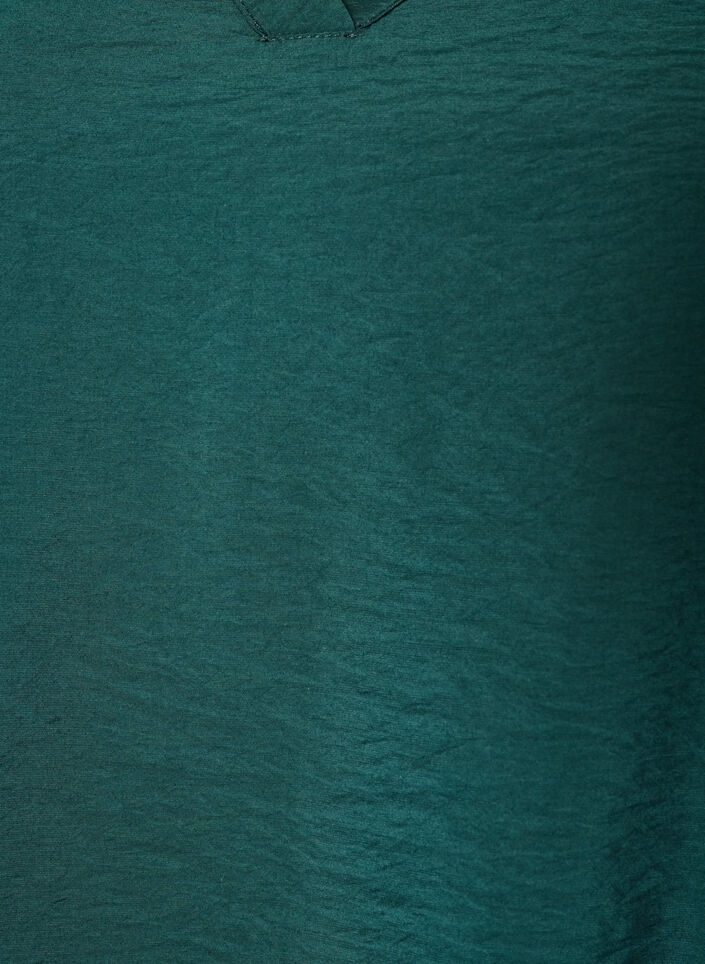 Blouse with balloon effect and chiffon details, Green, Packshot image number 2