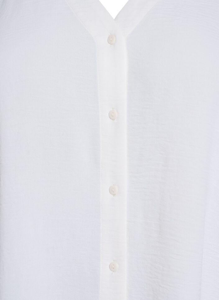 Shirt Blouse with V-Neck and 3/4 Sleeves, Vanilla, Packshot image number 2