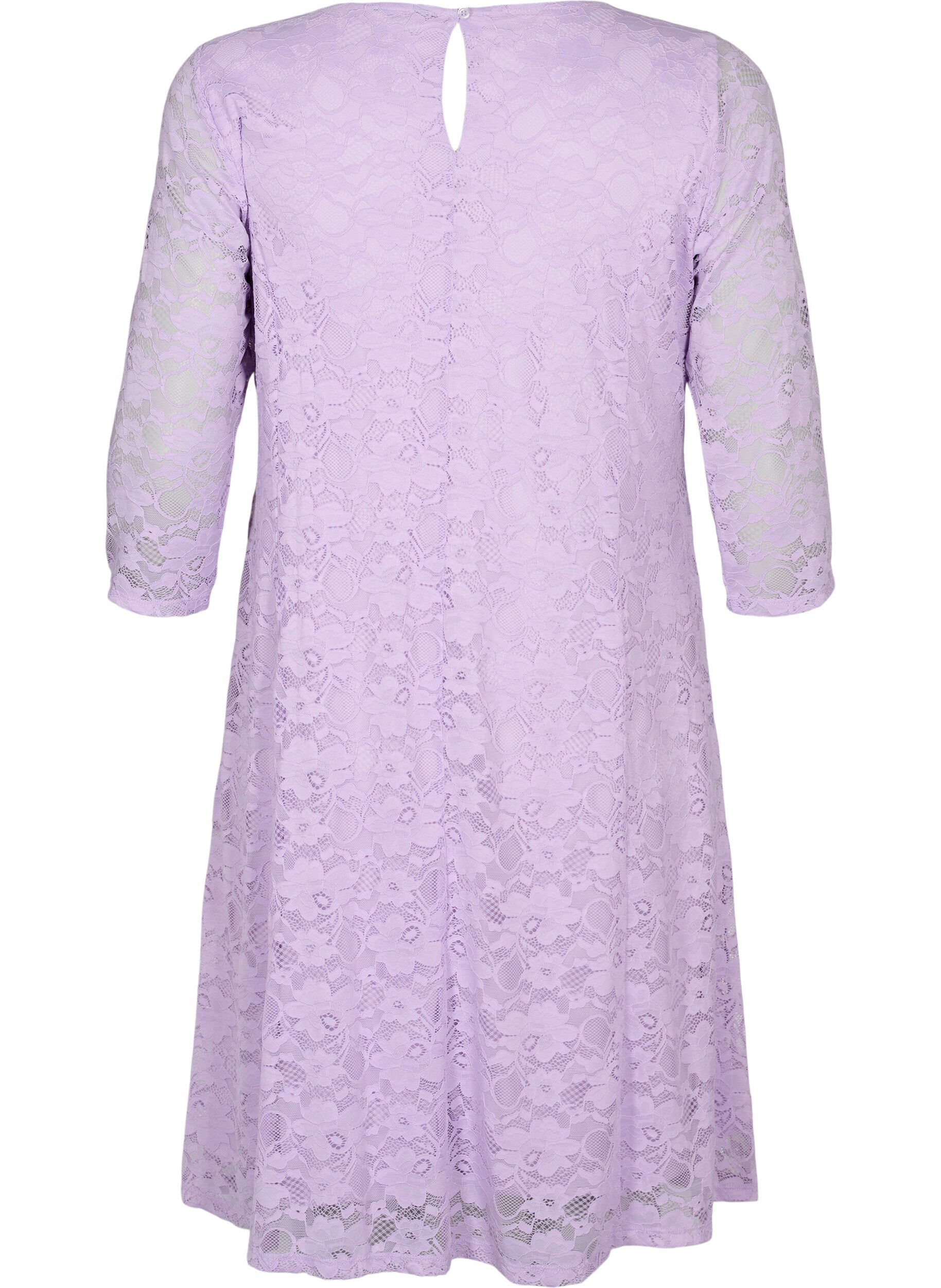 Zizzifashion Lace dress with 3/4 sleeves, Lavendula, Packshot image number 1