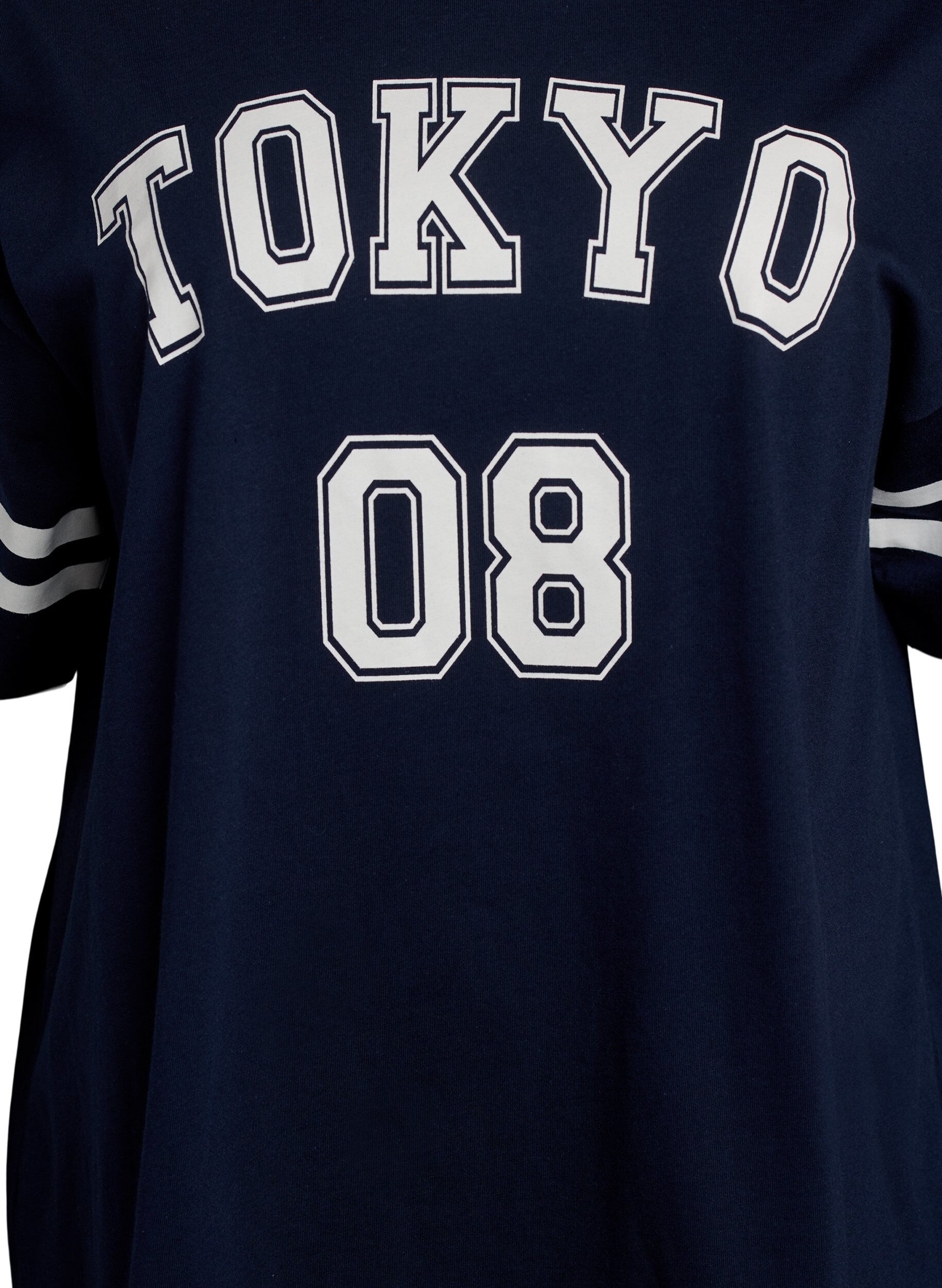 Zizzifashion Sporty oversized college T-shirt, Blue, Packshot image number 2