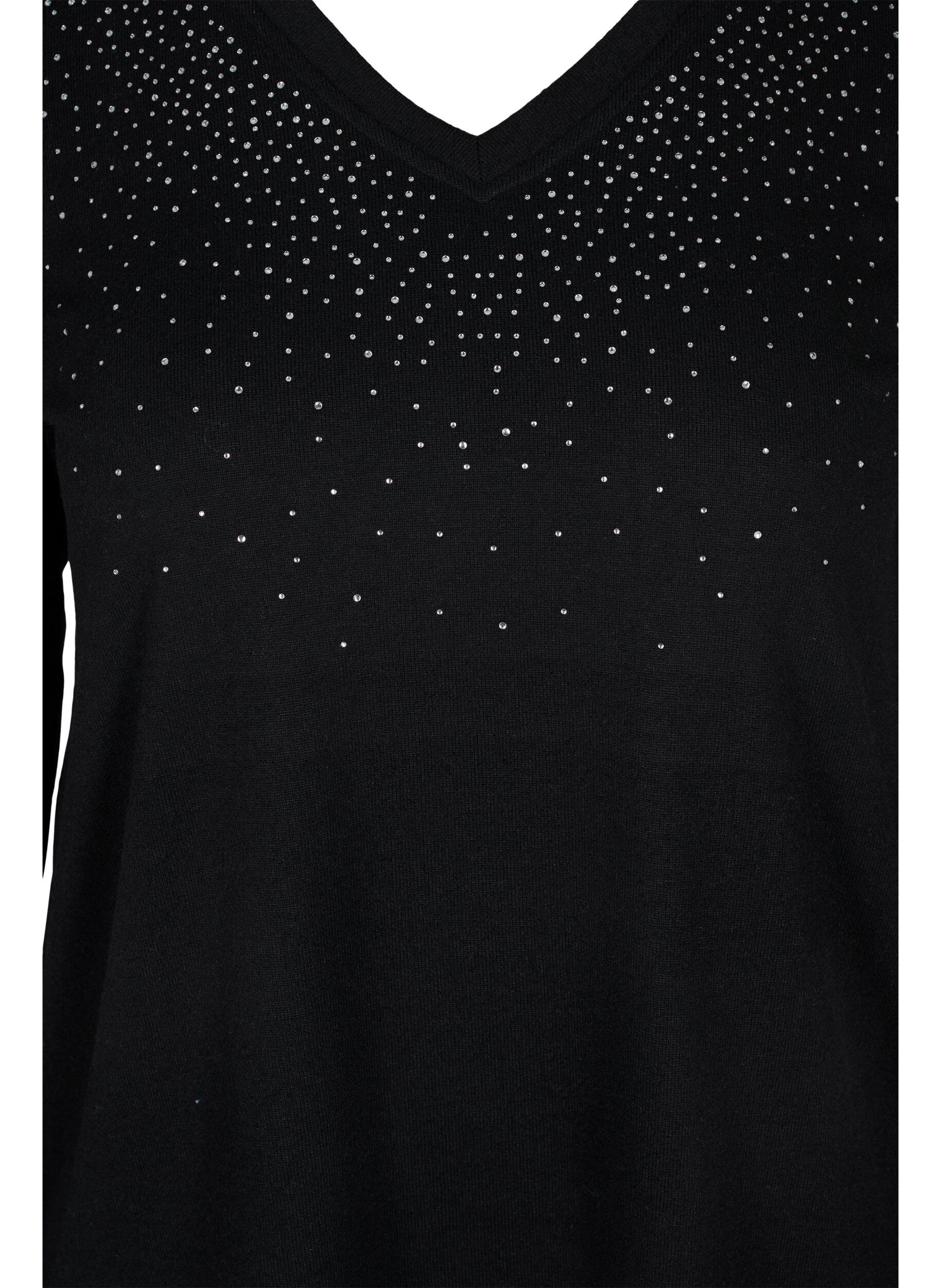 Zizzifashion Top with similiste and long sleeves, Black, Packshot image number 2