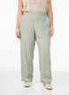 Loose trousers in linen and viscose, Green, Model image number 3
