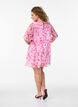 Short chiffon-look dress with floral print and ruffle layers, Pink, Model image number 2